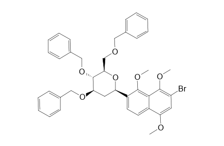 2-Bromo-1,4,8-trimethoxy-7-(3',4',6'-tri-O-benzyl-2'-deoxy-.beta.,D-arabino-hexopyranosyl)naphthalene