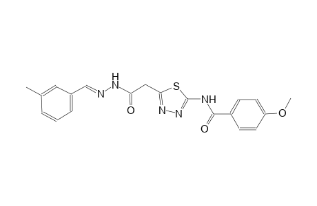 4-methoxy-N-(5-{2-[(2E)-2-(3-methylbenzylidene)hydrazino]-2-oxoethyl}-1,3,4-thiadiazol-2-yl)benzamide