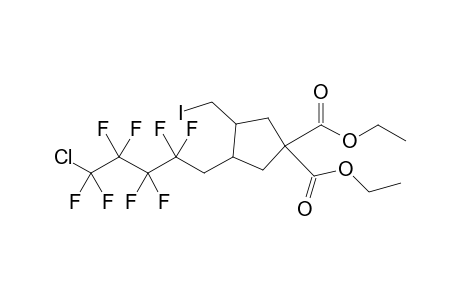 3-(5-chloro-2,2,3,3,4,4,5,5-octafluoro-pentyl)-4-(iodomethyl)cyclopentane-1,1-dicarboxylic acid diethyl ester