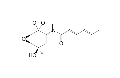 (1R,5R,6S)-3-(Hexa-2'E,4'E-dienamido)-4,4-dimethoxy-5,6-epoxy-1-vinylcyclohex-2-en-1-ol