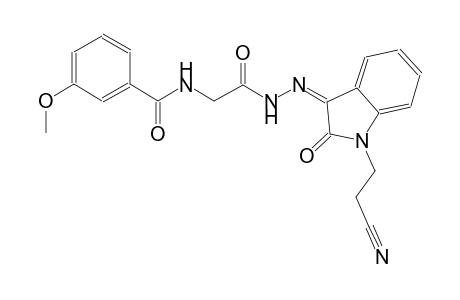 N-(2-{(2Z)-2-[1-(2-cyanoethyl)-2-oxo-1,2-dihydro-3H-indol-3-ylidene]hydrazino}-2-oxoethyl)-3-methoxybenzamide