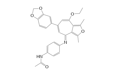N-(4-{[(4E)-6-(1,3-benzodioxol-5-yl)-8-ethoxy-1,3-dimethyl-4H-cyclohepta[c]furan-4-ylidene]amino}phenyl)acetamide