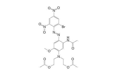 4-[N,N-bis-(.beta.-acetoxyethyl)amino]-3-methoxy-6-N'-acetylamino-2'-bromo-4',6'-dinitroazobenzene