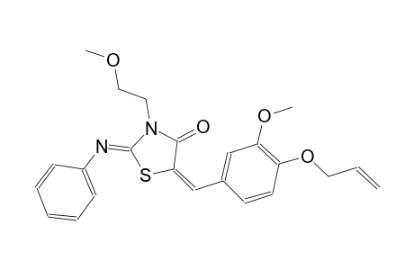 (2Z,5E)-5-[4-(allyloxy)-3-methoxybenzylidene]-3-(2-methoxyethyl)-2-(phenylimino)-1,3-thiazolidin-4-one