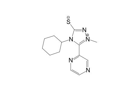 ANHYDRO-3-MERCAPTO-4-CYCLOHEXYL-1-METHYL-5-(2'-PYRAZINYL)-1,2,4-TRIAZOLIUM-HYDROXIDE