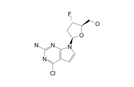 2-AMINO-4-CHLORO-7-(2,3-DIDEOXY-3-FLUORO-BETA-D-ERYTHRO-PENTOFURANOSYL)-7H-PYRROLO-[2,3-D]-PYRIMIDINE