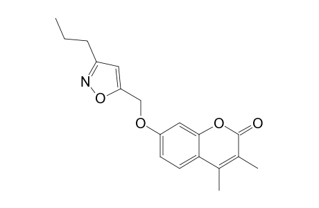 2H-1-Benzopyran-2-one, 3,4-dimethyl-7-[(3-propyl-5-isoxazolyl)methoxy]-