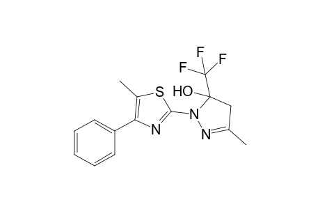 5-Methyl-2-(5-methyl-4-phenyl-1,3-thiazol-2-yl)-3-(trifluoromethyl)-4H-pyrazol-3-ol