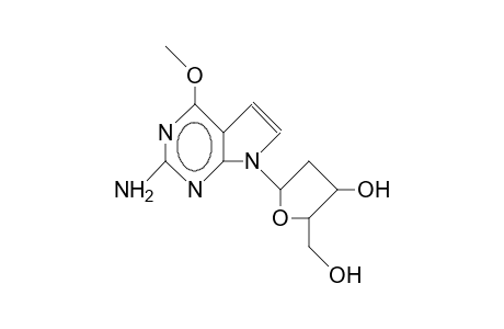 2-Amino-7-(2-deoxy-A-D-erythro-pentofuranosyl)-4-methoxy-7H-pyrrolo(2,3-D)pyrimidine