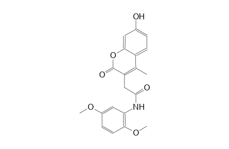2H-1-benzopyran-3-acetamide, N-(2,5-dimethoxyphenyl)-7-hydroxy-4-methyl-2-oxo-