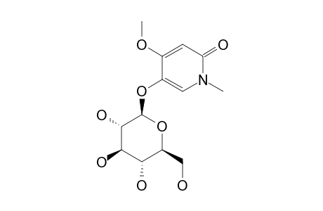 AR-ACALYPHIDONE;5-BETA-D-GLUCOPYRANOSYLOXY-4-METHOXY-1-METHYL-2-PYRIDONE