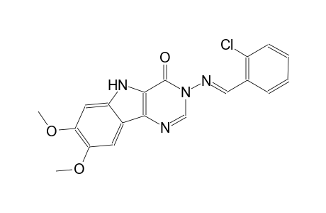 3-{[(E)-(2-chlorophenyl)methylidene]amino}-7,8-dimethoxy-3,5-dihydro-4H-pyrimido[5,4-b]indol-4-one
