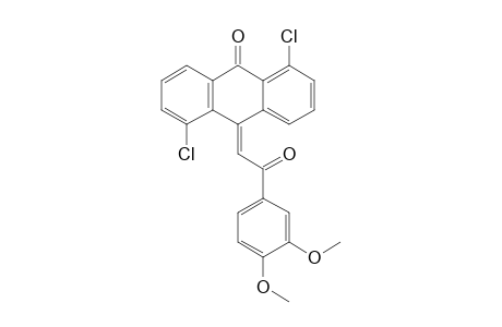 (E)-1,5-Dichloro-10-[2-oxo-2-(3,4-dimethoxyphenyl)-2-oxoethylidene]-10H-anthracen-9-one