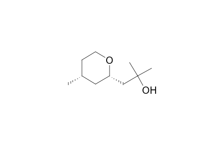 2-Methyl-1-[(2S,4R)-4-methyl-2-oxanyl]-2-propanol
