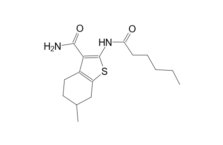 2-(hexanoylamino)-6-methyl-4,5,6,7-tetrahydro-1-benzothiophene-3-carboxamide