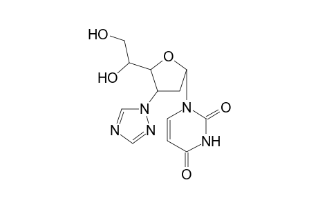 1-[2,3-Dideoxy-3-(1,2,4-triazol-1-yl).alpha.,D-ribohexofuranosyl]uracil