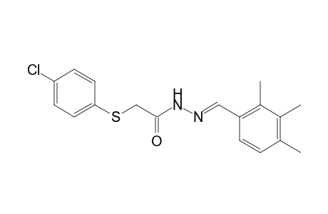 2-(4-Chlorophenyl)sulfanyl-N-[(E)-(2,3,4-trimethylphenyl)methyleneamino]acetamide