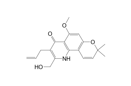 4H-Pyrano[2,3-h]quinolin-4-one, 1,8-dihydro-2-(hydroxymethyl)-5-methoxy-8,8-dimethyl-3-(2-propenyl)-