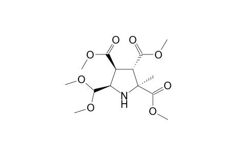 Trimethyl (2S*,3S*,4S*,5R*)-5-(dimethoxymethyl)-2-methylpyrrolidine-2,3,4-tricarboxylate