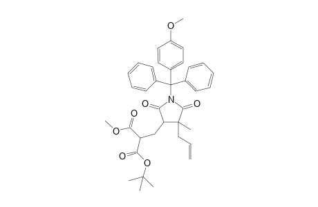 cis and trans isomers of racemic-2-allyl-N-(p-methoxytrityl)-3-(2-methoxycarbonyl-2-t-butoxycarbonylethyl)-2-methyl-succinimide