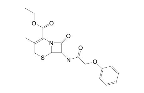 ETHYL-(6R,7R)-7-PHENOXY-ACETYL-AMINO-CEPH-3-EM-4-CARBOXYLATE