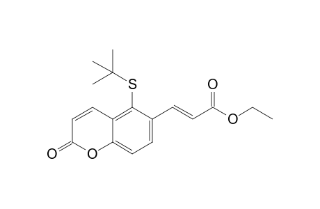 Ethyl 3-{5'-[(t-butyl)sulfanyl]-2'-oxo-2H-(1)-benzopyran-6'-yl}prop-2-enoate