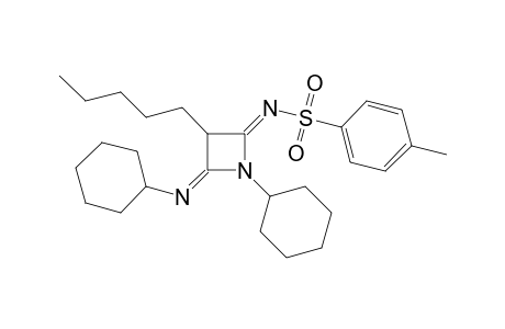 (Z)-N-((E)-1-cyclohexyl-4-(cyclohexylimino)-3-pentylazetidin-2-ylidene)-4-methylbenzenesulfonamide