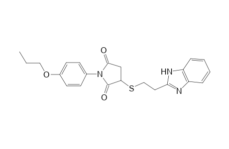 1H-Pyrrole-2,5-dione, 3-[[2-(1H-1,3-benzimidazol-2-yl)ethyl]thio]dihydro-1-(4-propoxyphenyl)-