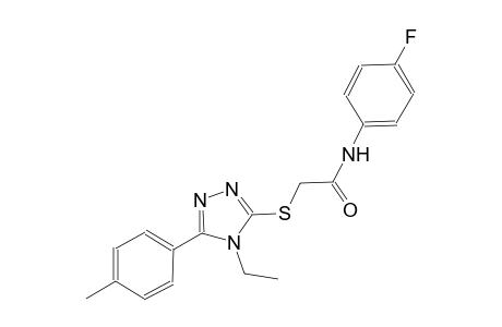 2-{[4-ethyl-5-(4-methylphenyl)-4H-1,2,4-triazol-3-yl]sulfanyl}-N-(4-fluorophenyl)acetamide