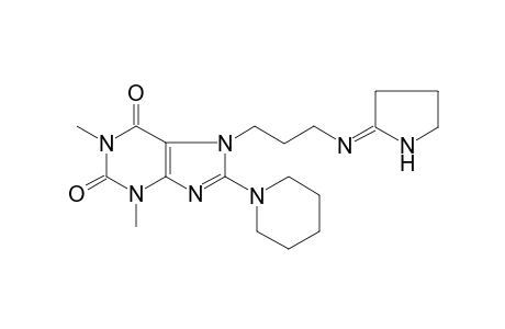 1,3-Dimethyl-8-piperidino-7-[3-(1-pyrrolin-2-ylamino)propyl]xanthine