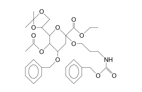 (N-Bno-carbonyl-3-amino-pr 5-O-acetyl-4-O-bn-3-deoxy-7,8-isopropylidene-A-D-manno-octulopyranosid)onic acid, et ester