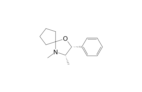 1-Oxa-4-azaspiro[4.4]nonane, 3,4-dimethyl-2-phenyl-, (2R-cis)-