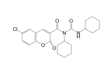 6-Chloranyl-N-cyclohexyl-N-(cyclohexylcarbamoyl)-2-oxidanylidene-chromene-3-carboxamide