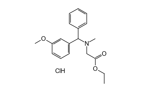 N-(m-METHOXY-alpha-PHENYLBENZYL)-N-METHYLGLYCINE, ETHYL ESTER, HYDROCHLORIDE