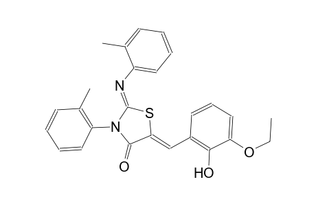 (2Z,5Z)-5-(3-ethoxy-2-hydroxybenzylidene)-3-(2-methylphenyl)-2-[(2-methylphenyl)imino]-1,3-thiazolidin-4-one