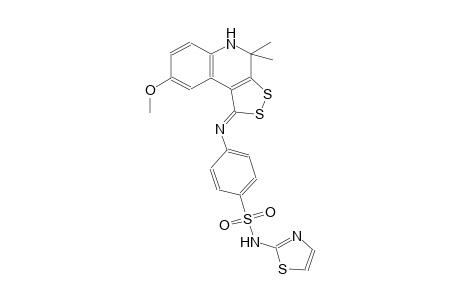 4-{[(1Z)-8-methoxy-4,4-dimethyl-4,5-dihydro-1H-[1,2]dithiolo[3,4-c]quinolin-1-ylidene]amino}-N-(1,3-thiazol-2-yl)benzenesulfonamide
