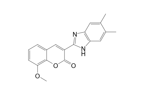 2H-1-Benzopyran-2-one, 3-(5,6-dimethyl-1H-1,3-benzimidazol-2-yl)-8-methoxy-