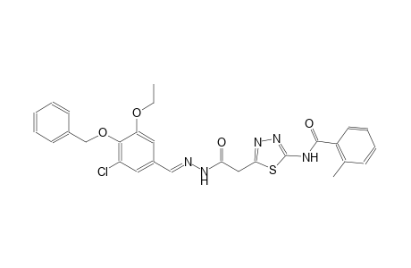 N-[5-(2-{(2E)-2-[4-(benzyloxy)-3-chloro-5-ethoxybenzylidene]hydrazino}-2-oxoethyl)-1,3,4-thiadiazol-2-yl]-2-methylbenzamide
