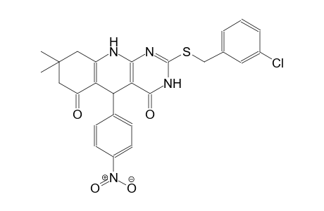 2-[(3-chlorobenzyl)sulfanyl]-8,8-dimethyl-5-(4-nitrophenyl)-5,8,9,10-tetrahydropyrimido[4,5-b]quinoline-4,6(3H,7H)-dione