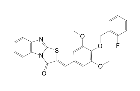 (2Z)-2-[4-(2-fluorobenzyl)oxy-3,5-dimethoxy-benzylidene]thiazolo[3,2-a]benzimidazol-1-one