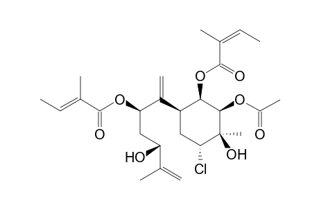 2.beta.-Acetoxy-4.alpha.-chloro-1.beta.,8-bis[(angeloyl)oxy]-3.beta.,10-dihydroxybisabol-7(14),11(12)-diene