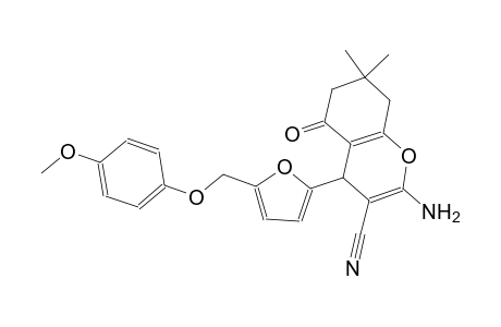 2-amino-4-{5-[(4-methoxyphenoxy)methyl]-2-furyl}-7,7-dimethyl-5-oxo-5,6,7,8-tetrahydro-4H-chromene-3-carbonitrile