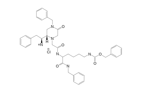 N-[2-[4-BENZYL-(2S)-[(1S)-AMINO]-2-PHENYLETHYL]-5-OXO-PIPERAZIN-1-YL]-ACETYL]-LYS(Z)-NH-BN-HYDROCHLORIDE
