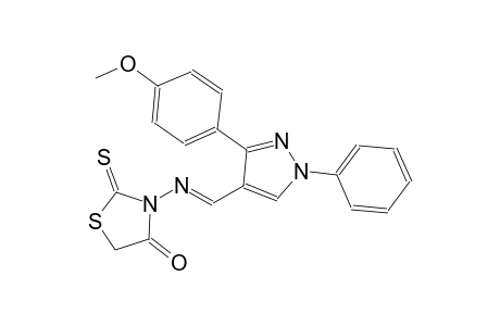 3-({(E)-[3-(4-methoxyphenyl)-1-phenyl-1H-pyrazol-4-yl]methylidene}amino)-2-thioxo-1,3-thiazolidin-4-one