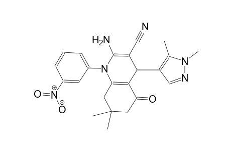 2-amino-4-(1,5-dimethyl-1H-pyrazol-4-yl)-7,7-dimethyl-1-(3-nitrophenyl)-5-oxo-1,4,5,6,7,8-hexahydro-3-quinolinecarbonitrile