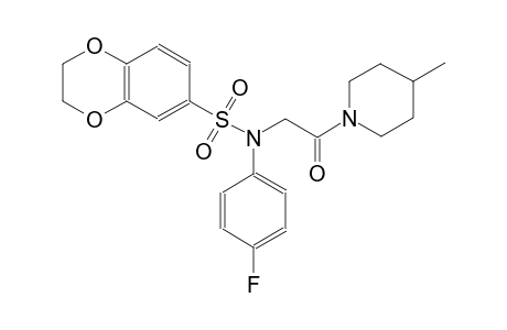 N-(4-fluorophenyl)-N-[2-(4-methyl-1-piperidinyl)-2-oxoethyl]-2,3-dihydro-1,4-benzodioxin-6-sulfonamide