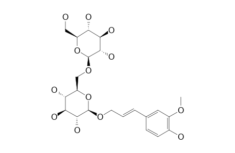 ISOCONIFEROSIDE;9-O-[BETA-D-GLUCOPYRANOSYL-(1->6)-BETA-D-GLUCOPYRANOSYL]-TRANS-CONIFERYL-ALCOHOL