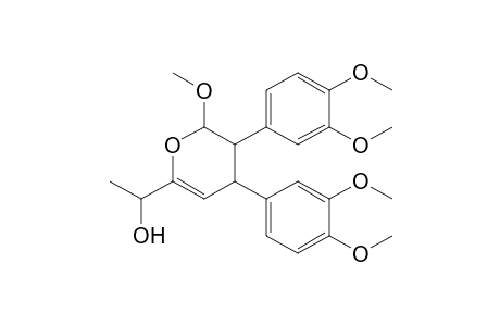 4,5-bis(3',4'-Dimethoxyphenyl)-6-methoxy-4,5-dihydro-2-[.alpha.-hydroxyethyl]-(6H)-pyran