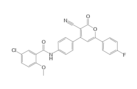 N(1)-{4'-[3"-Cyano-2"-oxo-6"-(p-fluorophenyl)-(2H)-4"-pyranyl]phenyl}-5-chloro-2-methoxybenzamide
