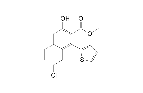 Methyl 5-(2'-chloroethyl)-4-ethyl-2-hydroxy-6-(2'-thienyl)-benzoate